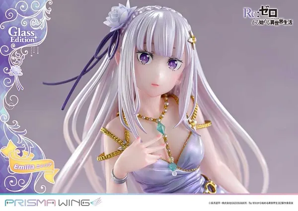 Re:Zero's Emilia Gets a $200 Prisma Wing Glass Figure