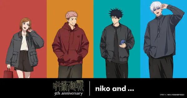 Jujutsu Kaisen x niko and ... lança linha de roupas em 29 de setembro